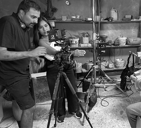 Crew filming